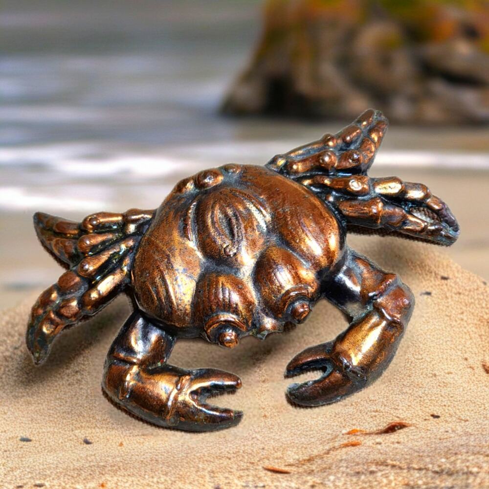 Vintage Copper Metal Crab Nautical Decor